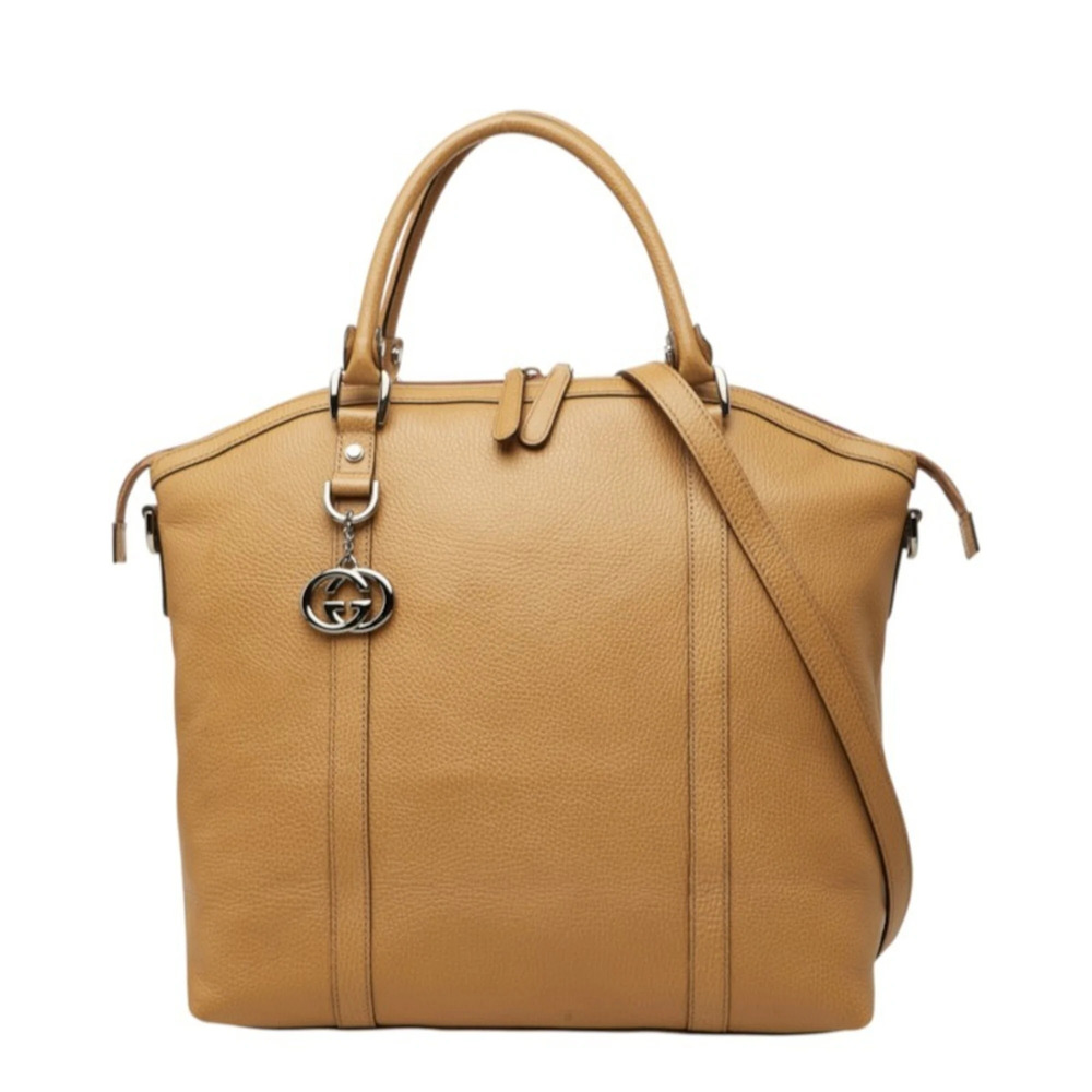Gucci Tote Bag Shoulder 2WAY 339551 Beige Leather Women's GUCCI